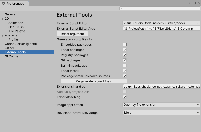 unity visual studio setup